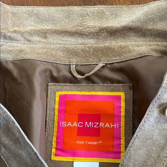 Issac Mizrahi Suede Tan Leather Jacket Shirt Shacket Women’s Size XL - Picture 16 of 16